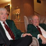 Tommy O'Malley and John Finlay relax after surprise performance in Breaffy House Hotel.